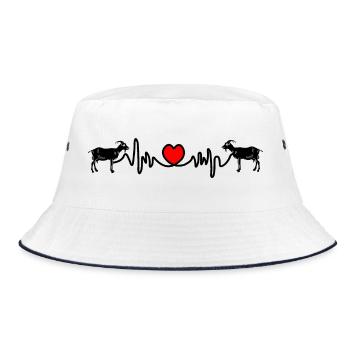 Goat Cardio - Bucket Hat - white/navy - Front