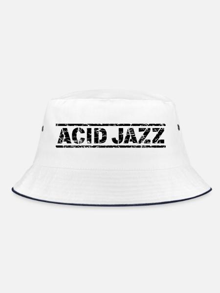Acid Jazz - Bucket Hat - Weiß/Navy - Vorne