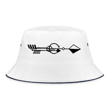 Strange black arrow - Bucket Hat - white/navy - Front
