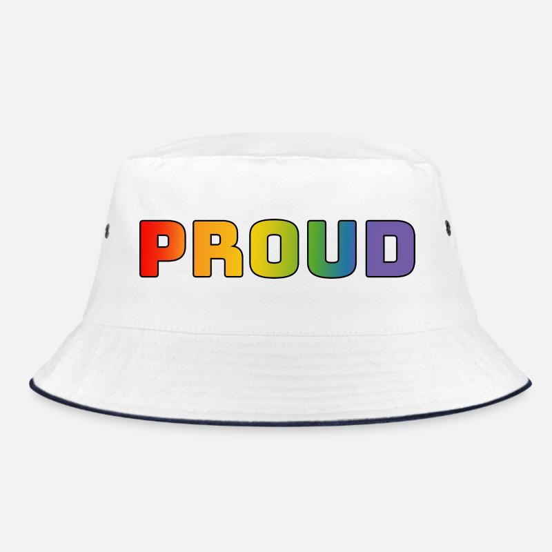 Rainbow proud black - Bucket Hat - white/navy