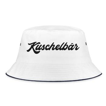 Kuschelbär Kuscheln Kosename Spitzname Pyjama - Bucket Hat - Weiß/Navy - Vorne