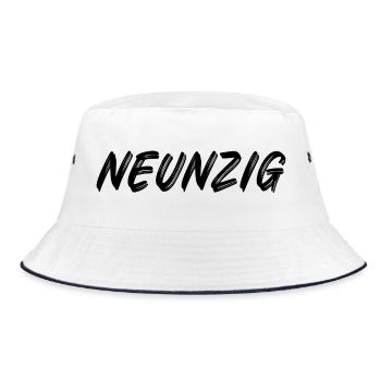 90 / Neunzig / 90. Geburtstag - Bucket Hat - Weiß/Navy - Vorne