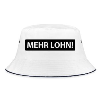 mehr lohn! - Bucket Hat - Weiß/Navy - Vorne