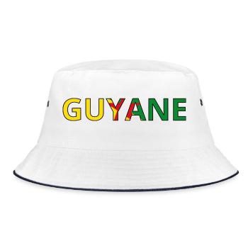 Flagge von Französisch-Guayana - Bucket Hat - Weiß/Navy - Vorne