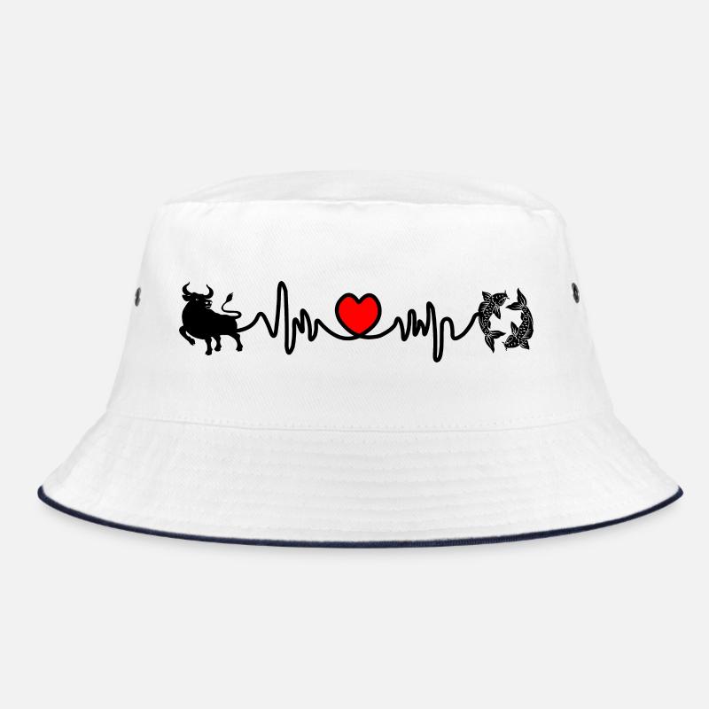 Herzfrequenz Cardio Stier Fische Bucket Hat