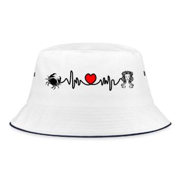 Heart rate cardio Cancer Virgo - Bucket Hat - white/navy - Front