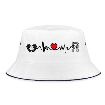 Heart rate cardio Gemini Virgo - Bucket Hat - white/navy - Front