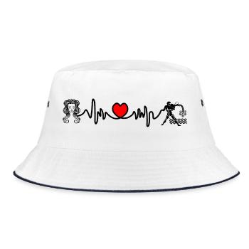 Heart rate cardio Virgo Aquarius - Bucket Hat - white/navy - Front