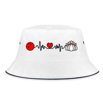 Bowling-Cardio-Herzfrequenz - Bucket Hat - Weiß/Navy - Vorne