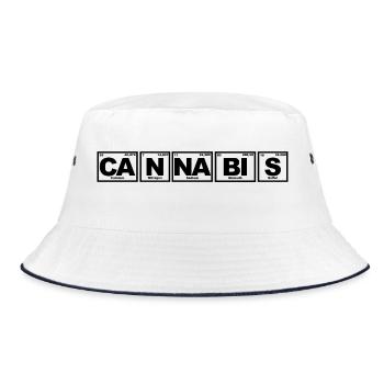 Cannabis : Chemistry - Periodic Table - Bucket Hat - white/navy - Front