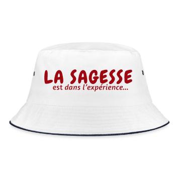 Wisdom is in Experience. Quotation - Bucket Hat - white/navy - Front
