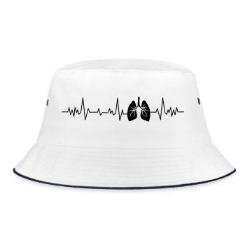 Heartbeat, lungs - Bucket Hat - white/navy - Front