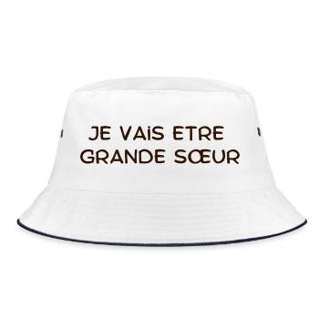 Ich werde eine große Schwester sein - Bucket Hat - Weiß/Navy - Vorne