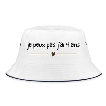 I can't I'm 4 years old - Bucket Hat - white/navy - Front