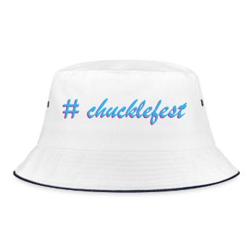 Chucklefest hatch tag slogan - Bucket Hat - white/navy - Front