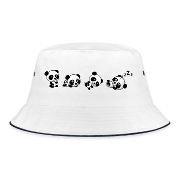 Wie Panda rolls-Panda Lover - Bucket Hat - Weiß/Navy - Vorne