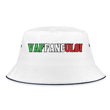 Italien Italiener Vaffanculo - Bucket Hat - Weiß/Navy - Vorne
