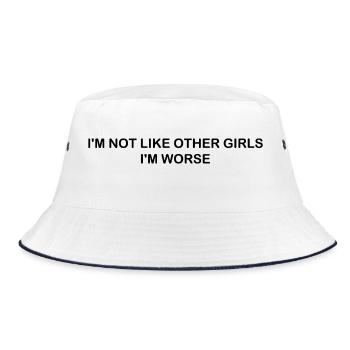 Opossum, ich bin nicht wie andere Mädchen, ich bin schlimmer lustig - Bucket Hat - Weiß/Navy - Vorne