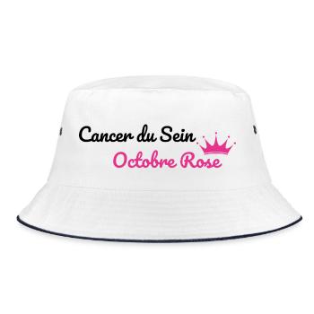 Cancer du Sein octobre rose - Bob - blanc/marine - Devant