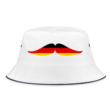 Moustaches for Germany - Bucket Hat - white/navy - Front