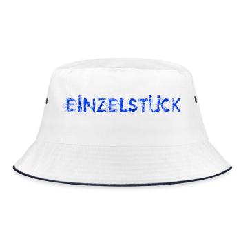 Einzelstück blau - Bucket Hat - Weiß/Navy - Vorne