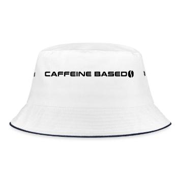 Coffein based - Kaffee Liebhaber - Bucket Hat - Weiß/Navy - Vorne