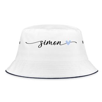 Simon Name Calligraphie Police - Bob - blanc/marine - Devant