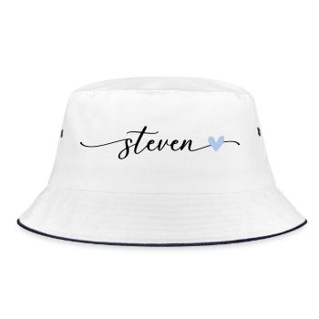 Steven Name Calligraphie Police - Bob - blanc/marine - Devant