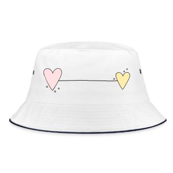 Heart Line Horizontal - Bucket Hat - white/navy - Front