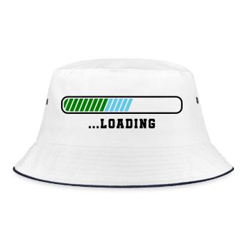 loading - Bucket Hat - Weiß/Navy - Vorne
