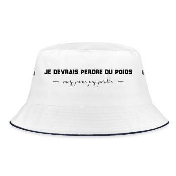Ich sollte abnehmen, aber ich mag es nicht zu verlieren - Bucket Hat - Weiß/Navy - Vorne