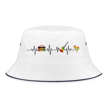 Reggae Heartbeat - Bucket Hat - white/navy - Front