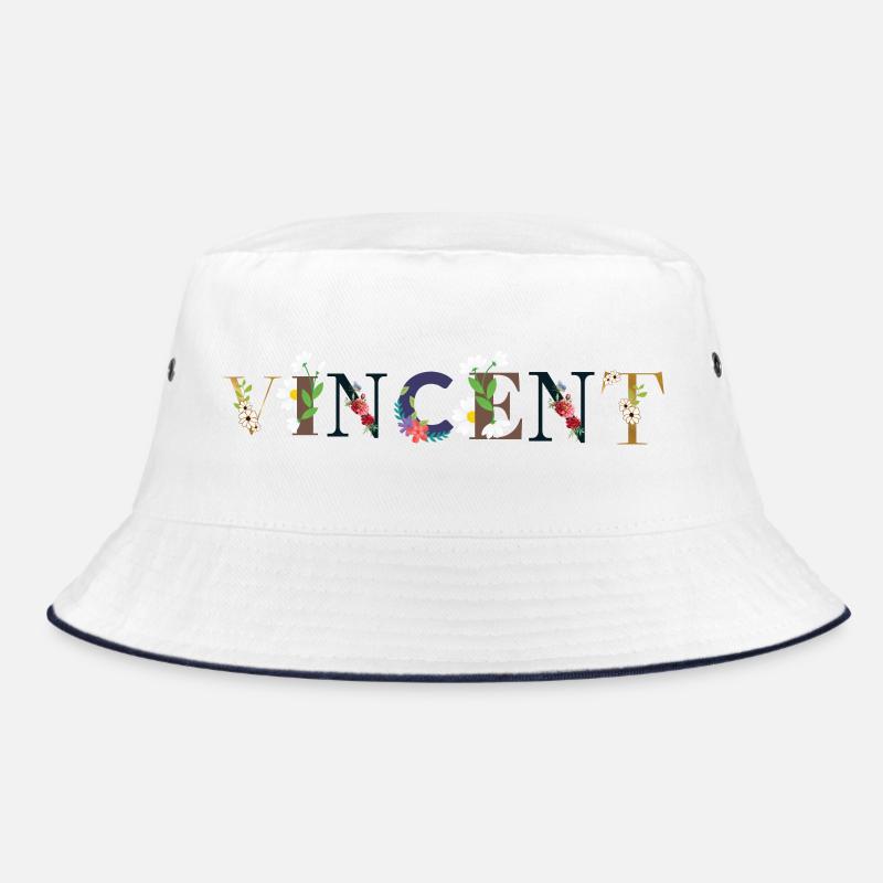 VINCENT name decorated with flowers Bucket Hat