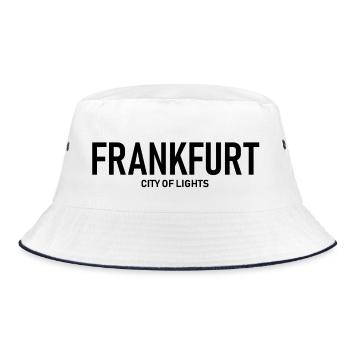 Frankfurt - City of Lights - Nightlife - Bucket Hat - Weiß/Navy - Vorne