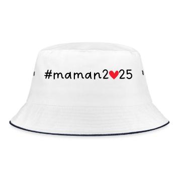 Mama 2025 - Bucket Hat - Weiß/Navy - Vorne