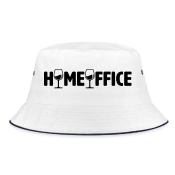 Homeoffice Weingläser - Bucket Hat - Weiß/Navy - Vorne