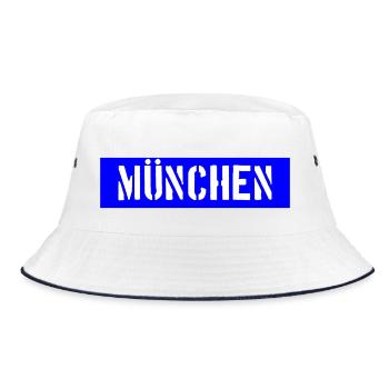 München - Munich - Bayern - Bucket Hat - Weiß/Navy - Vorne