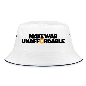 Bitcoin - Make war unaffordable - Bucket Hat - Weiß/Navy - Vorne
