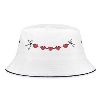 Heart Garland Garland Hearts - Bucket Hat - white/navy - Front