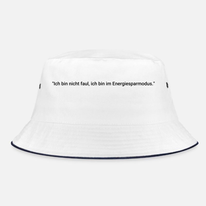 I'm not lazy, I'm in power saving mode. - Bucket Hat - white/navy