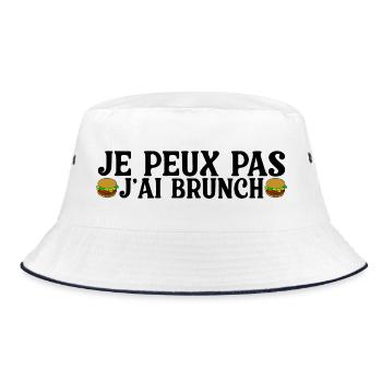 I can't I have brunch - Bucket Hat - white/navy - Front