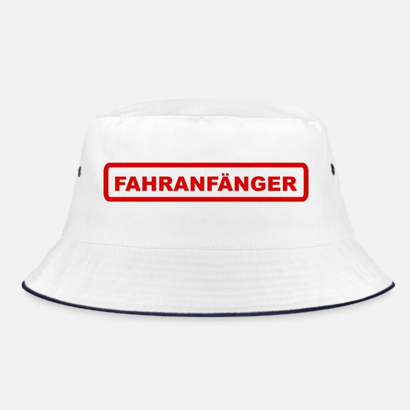 Fahranfänger - Bucket Hat - Weiß/Navy