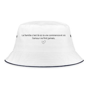 LA FAMILLE C'EST LA OU LA VIE COMMENCE - Bob - blanc/marine - Devant