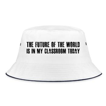 the future of the world is in my classroom today - Bucket Hat - white/navy - Front
