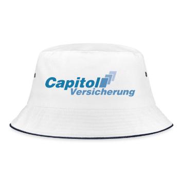 Stromberg Logo Der Capitol Versicherung - Bucket Hat - Weiß/Navy - Vorne