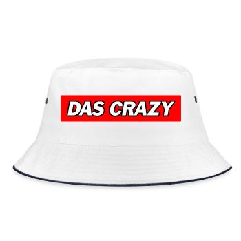 Das Crazy - Funny Memes - Bucket Hat - Weiß/Navy - Vorne