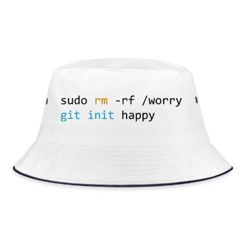 Don't worry, be happy, light - Bucket Hat - white/navy - Front