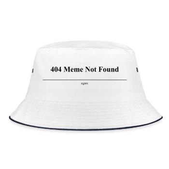 404 Meme Not Found - Bucket Hat - white/navy - Front