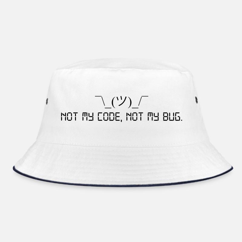 Not my code, not my bug. - Bucket Hat - Weiß/Navy