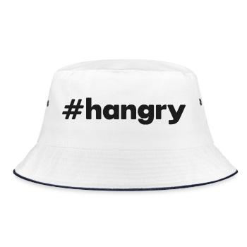 "#hangry" - Bucket Hat - Weiß/Navy - Vorne
